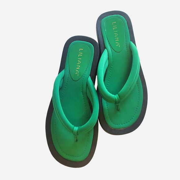 Liliana Green and Black Sandals - Size 8 - Picture 2 of 7